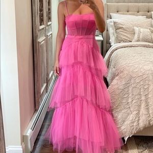 Bcbgmaxazria flamingo tulle corset 6 dress gown